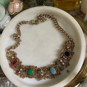 Vintage repurposed jewelry necklace